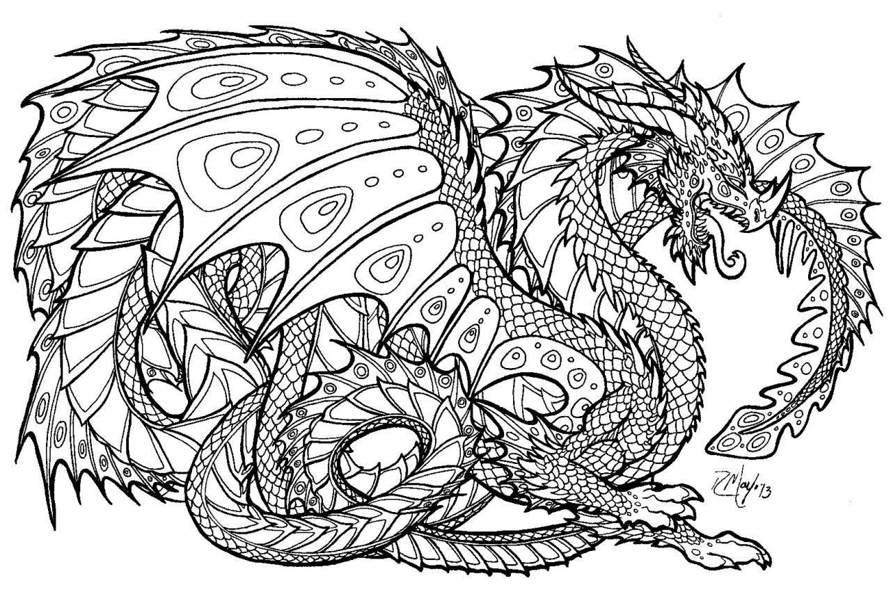 Coloring pages of dragons