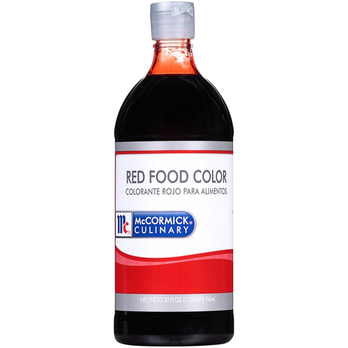 Red food coloring ingredients