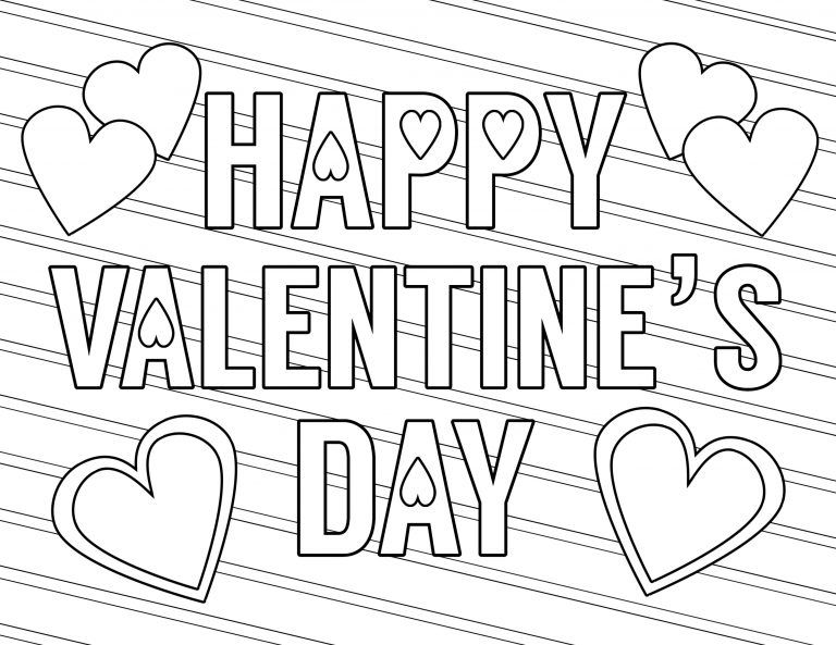 Valentines day coloring page