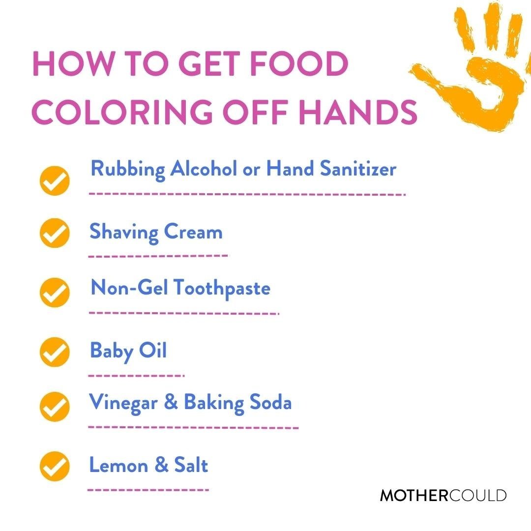 How to remove food coloring off hands