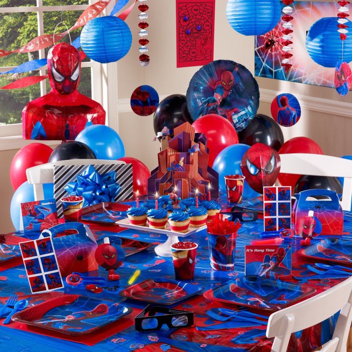 Spiderman birthday party spider man theme centerpieces ideas table hombre araña cumpleaños fiesta decoracion cumple christina 7th packages men para