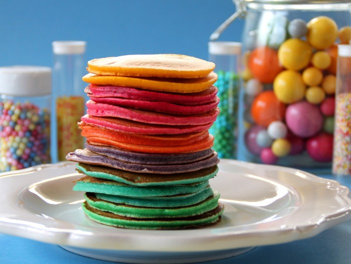 Pancakes with food coloring