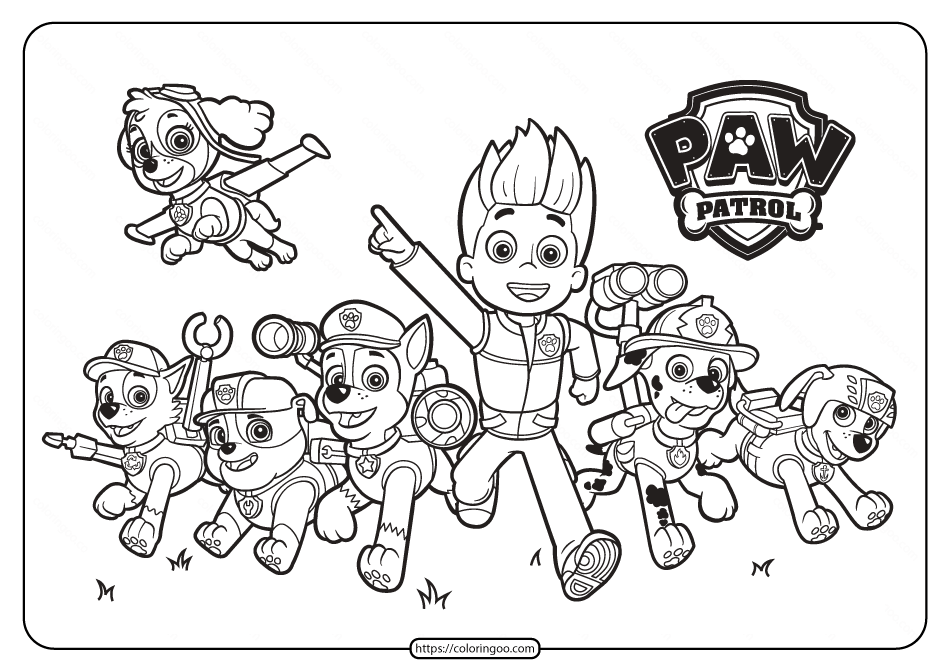 Paw patrol coloring page