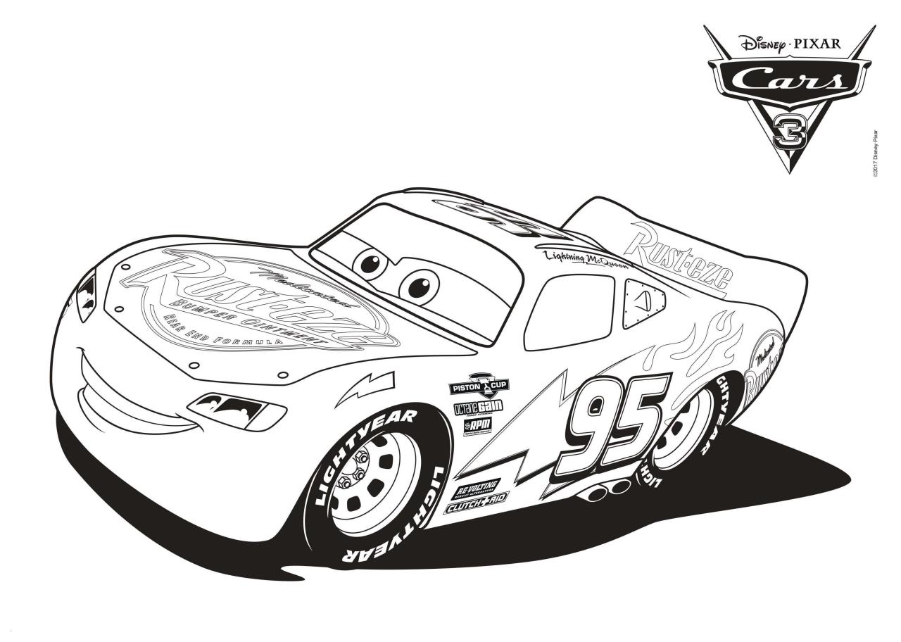 Cars lightning mcqueen coloring pages