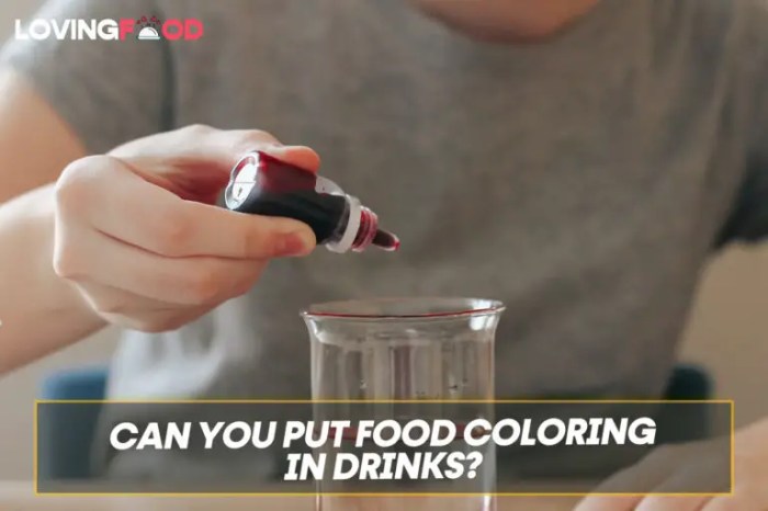 Can you add food coloring to alcohol