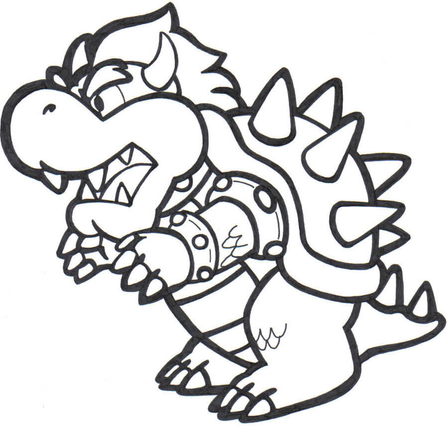 Bowser mario dessin colorier