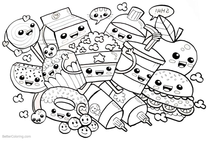 Food cute coloring pages