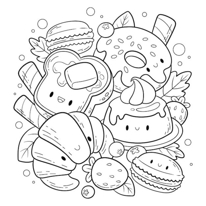 Food cute coloring pages