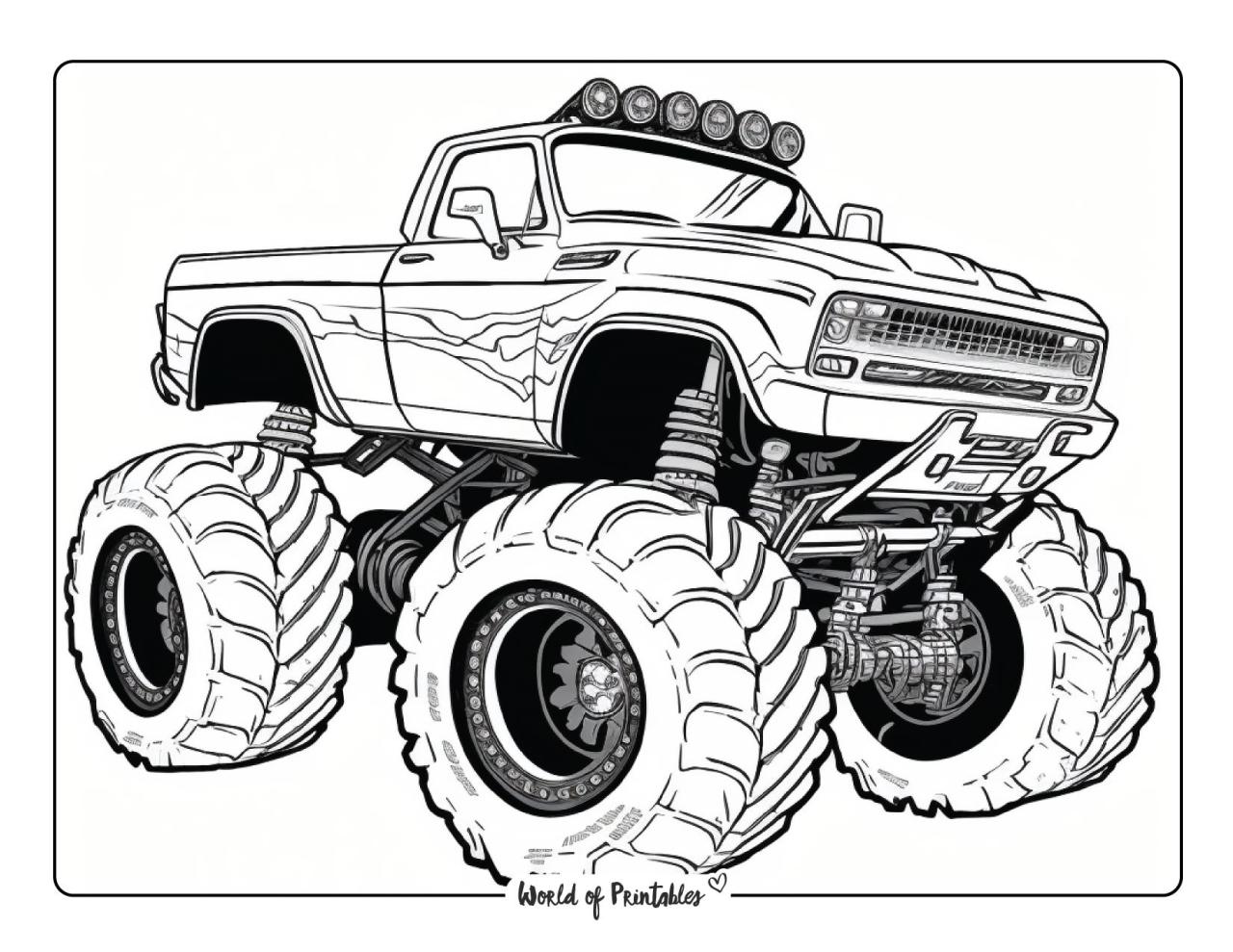 Monster truck coloring page