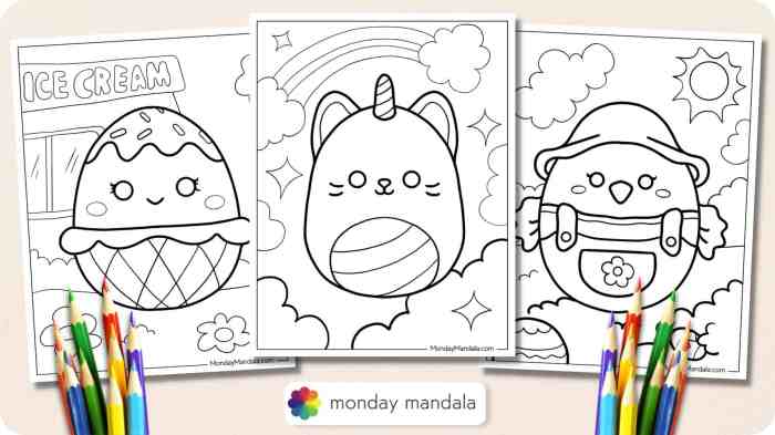 Food squishmallow coloring pages