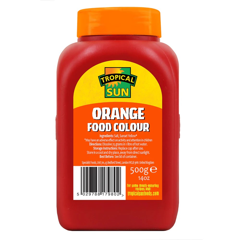 Bright orange food coloring