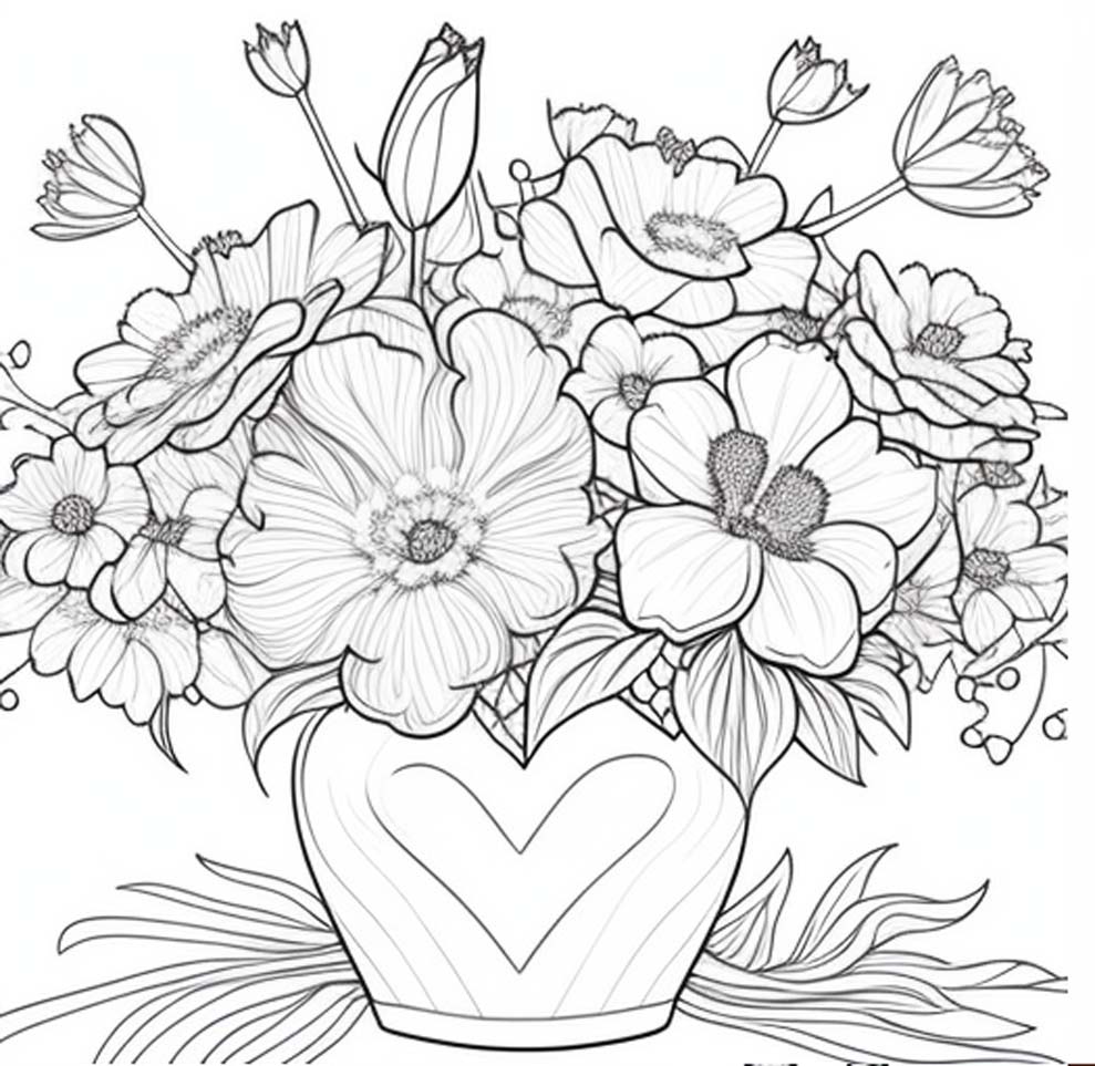 Valentines day coloring page