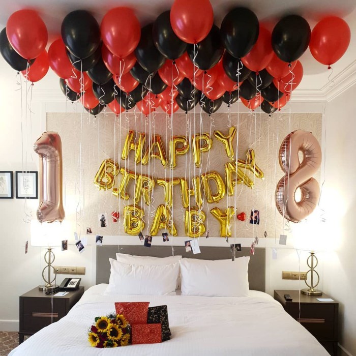 Birthday hotel room decoration price