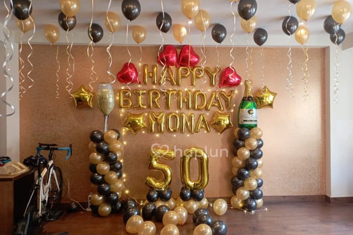 Simple 50th birthday decoration at home