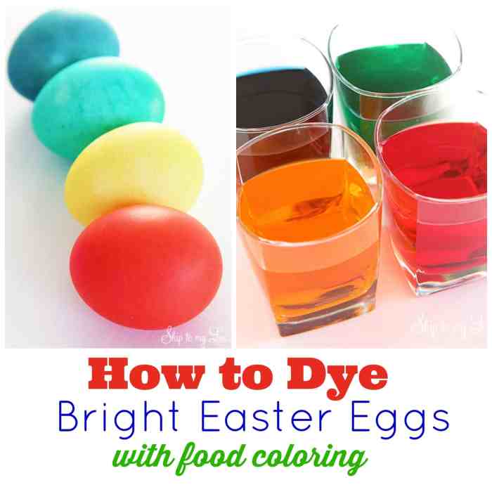 Egg coloring with food coloring