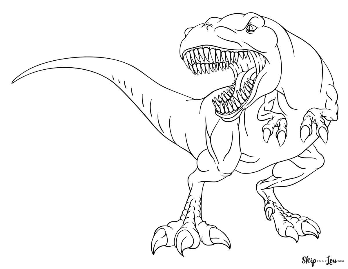 T rex dinosaur coloring pages