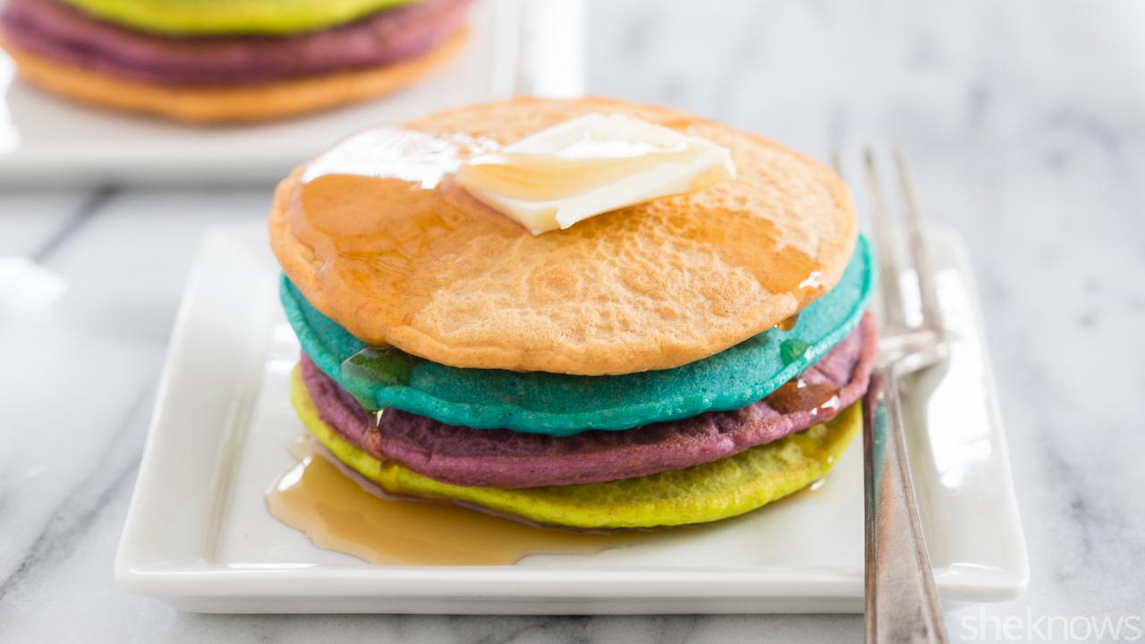 Pancakes with food coloring