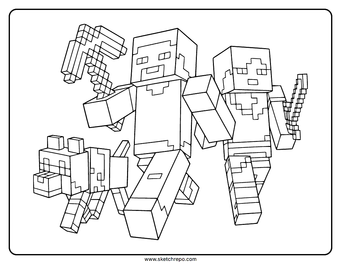 Minecraft coloring pages