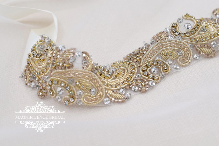 Gold wedding dress belt