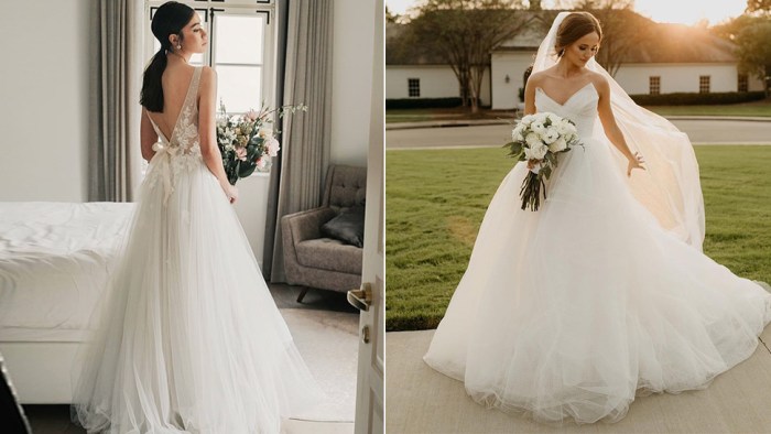 Flower tulle wedding dress