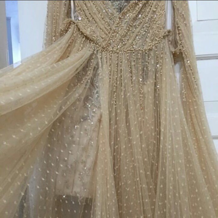 Gold wedding dress for bride